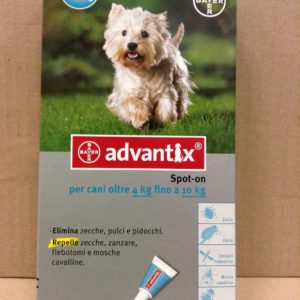 Advantix Spot-on per Cani dai 4Kg ai 10Kg - 4 pipette da 1ml