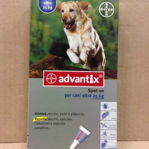 Advantix ® Spot On per cani oltre 25 Kg - 4 pipette da 4.0 ml - Antiparassitario per Zecche Pulci e Pidocchi