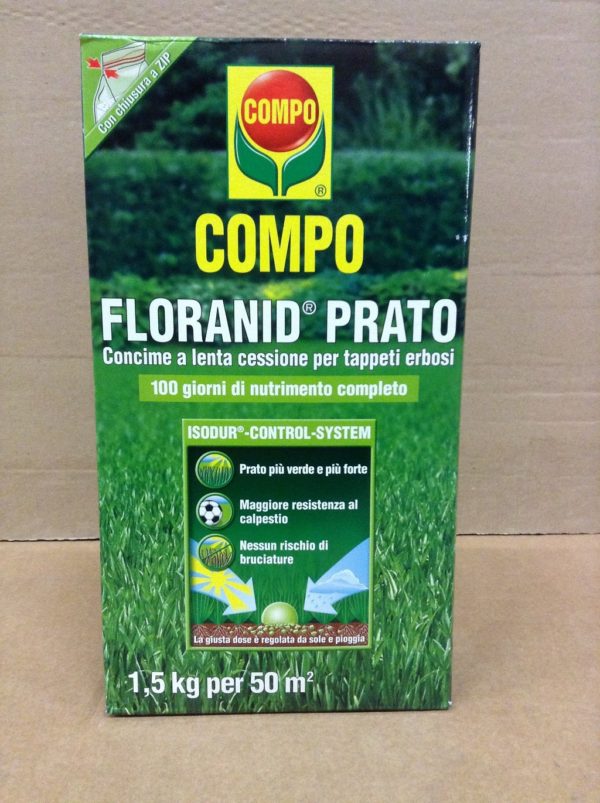 COMPO Concime per Prato, Concime Granulare, Per un manto erboso sano e rigoglioso, Nutrimento fino a 4 mesi, 1.5 kg