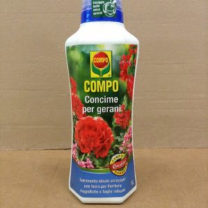 COMPO Concime per Gerani, Liquido, Per fioriture magnifiche e foglie robuste, 1 l