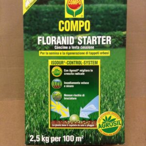 COMPO Concime Prato STARTER, Concime per Prato a lenta cessione, Specifico per la semina e la rigenerazione di tappeti erbosi, 2,5 kg