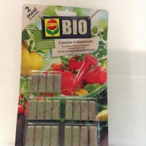 COMPO BIO Concime in Bastoncini per Piante Orticole, Aromatiche e Ornamentali in Vaso, Fertilizzante per Orto a Lungo Termine, 20 Pezzi