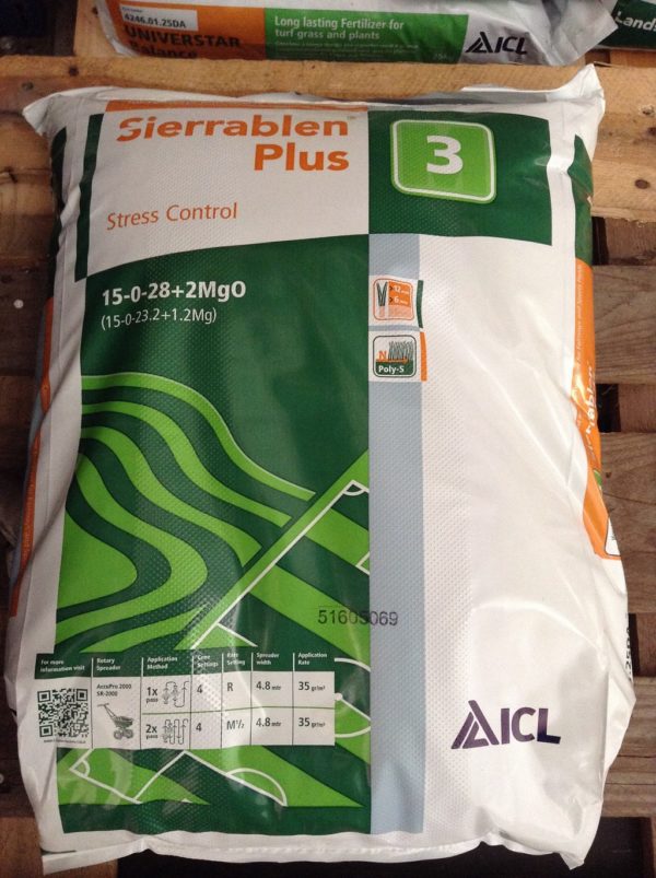 ICL Sierrablen Plus Stress Control 15-0-28+2MgO 25Kg concime Giardini Prati tappeti erbosi