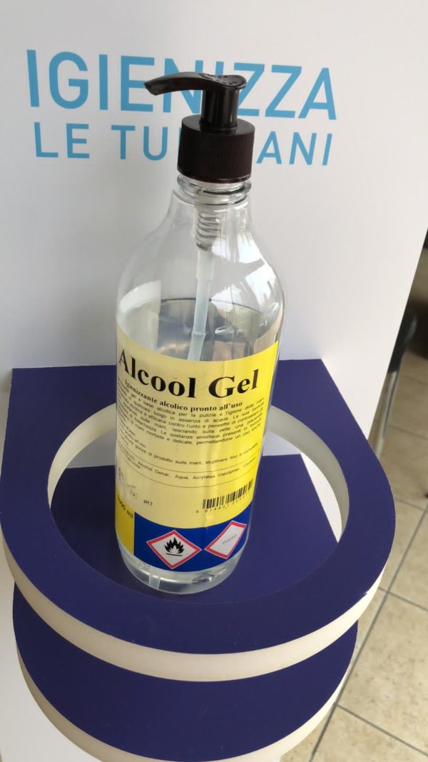 GEL IGIENIZZANTE DISINFETTANTE PER MANI 1 Lt con dispenser